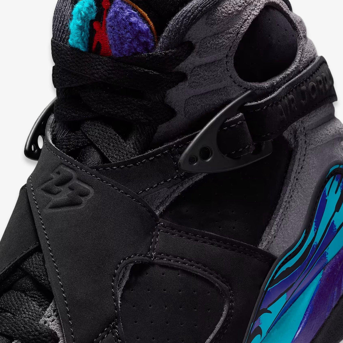 Nike Air Jordan 8 Retro GS Boys Shoes Size 4, Color: Black/Multicolored