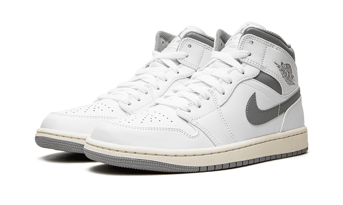 JORDAN MENS Air Jordan 1 Mid "White / Stealth Grey" 554724 135 554724 135 from Stadium Goods
