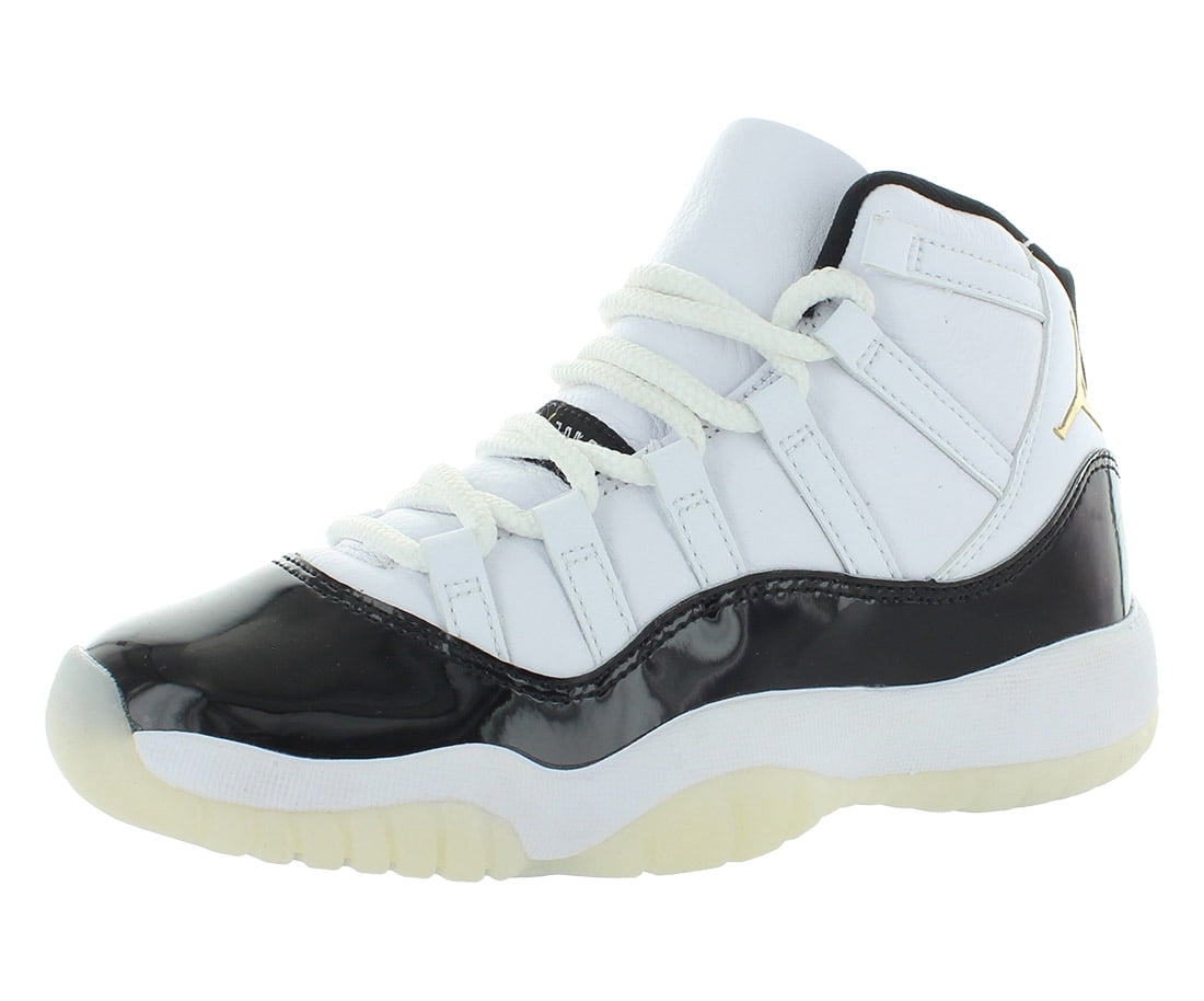 Nike Air Jordan 11 Retro GS Boys Shoes Size 5.5, Color: White/Metallic Gold/Black