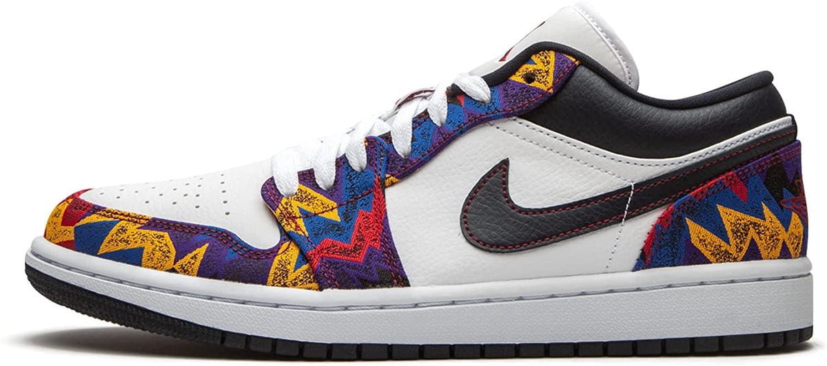 Jordan Mens Shoes Nike 1 Low Nothing But Net CZ8659-100 9 White/Dark Obsidian-team Red